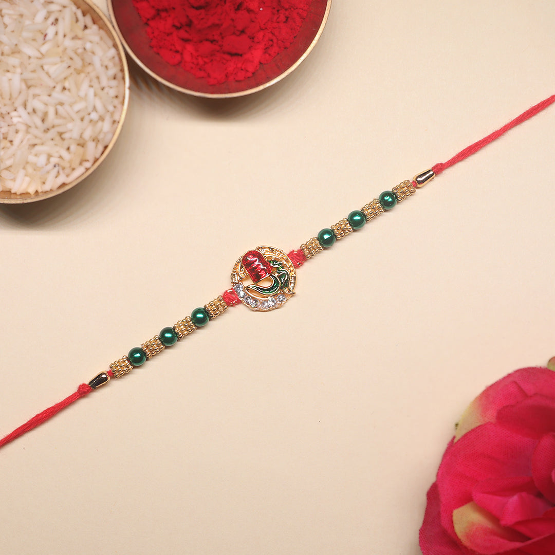 ShivMor Rakhi Set – A Celestial Tie of Devotion & Radiance ( Set of 2 )