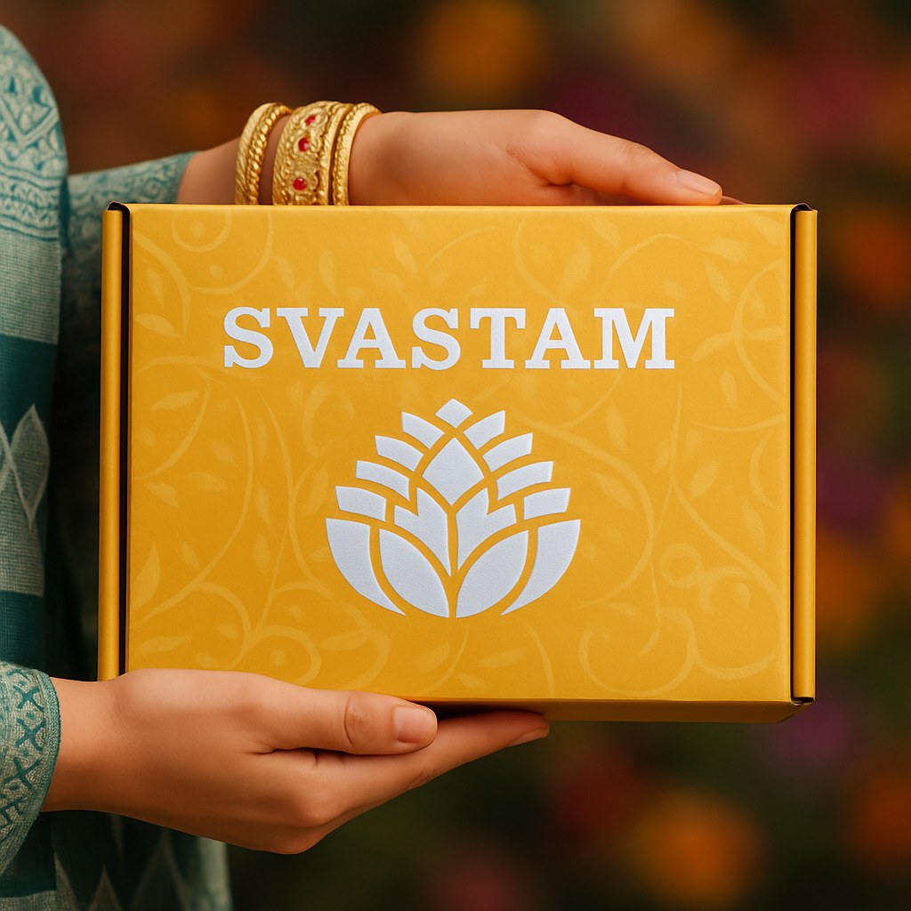 Divya Shakti Trio Rakhi Set – Om, Kalash & Swastik Rakhi Combo