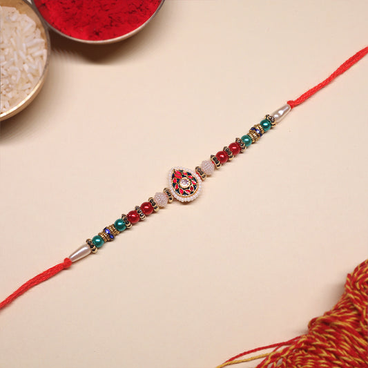 Precious Designer Rakhi Duo – Teardrop & Mandala Inspired Elegance (Set of 2)