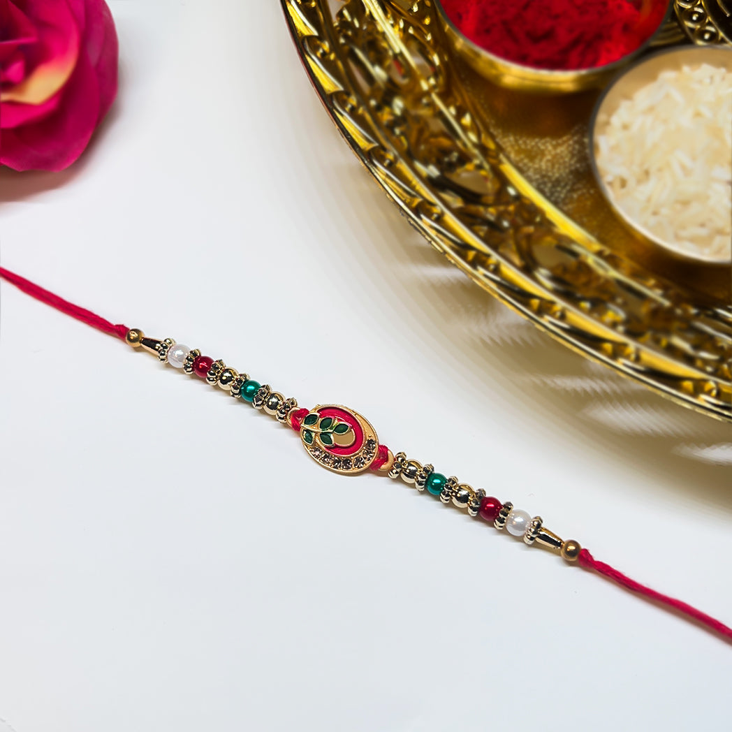 Desi Ties – Red & Regal Rakhi Combo