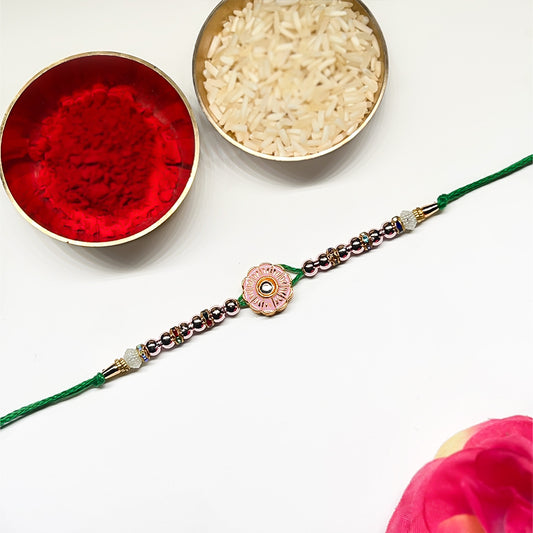 Kundan Phool Bandhan – Elegant Rakhi Duo