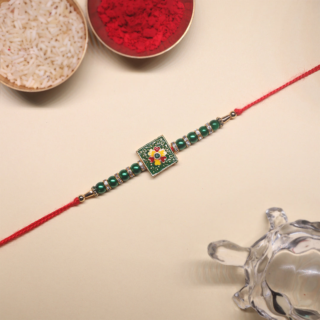 Harmony Rakhi Trio – A Triple Thread of Devotion, Color & Cultural Grace ( Set of 3)