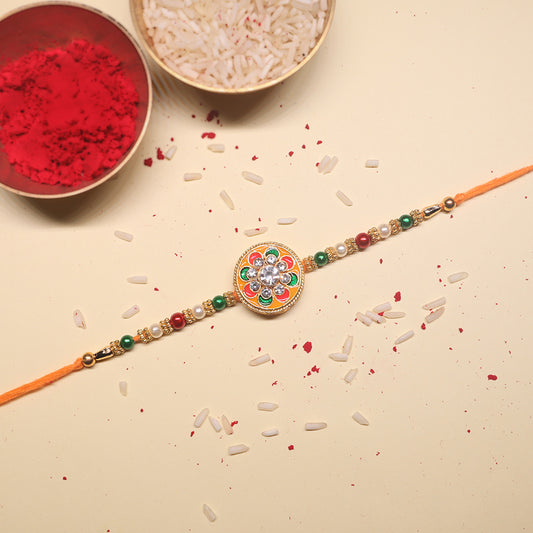 Utsav Mandala Rakhi Combo – A Dual Celebration of Colorful Tradition & Auspicious Design (Set of 2)