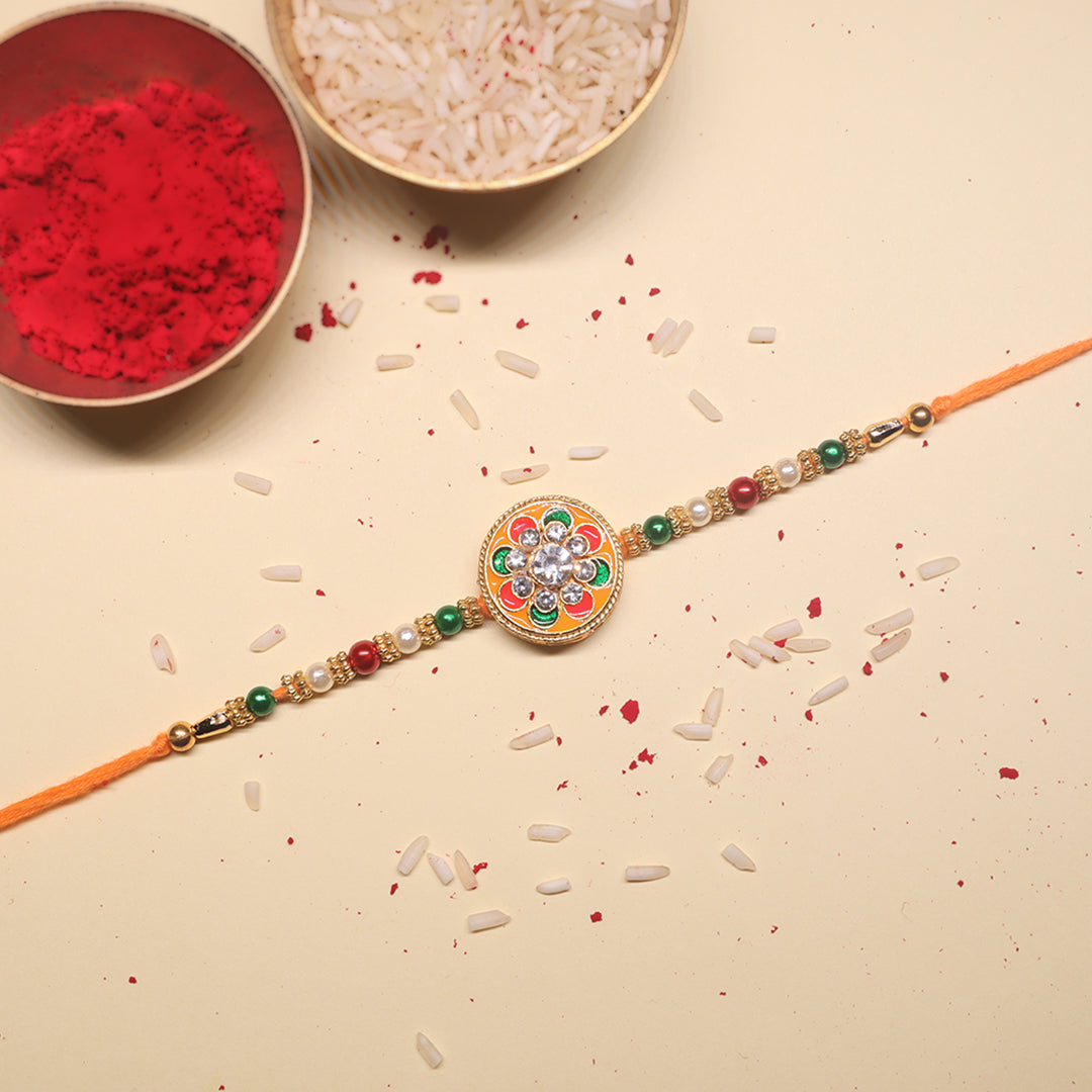 Utsav Mandala Rakhi Combo – A Dual Celebration of Colorful Tradition & Auspicious Design (Set of 2)