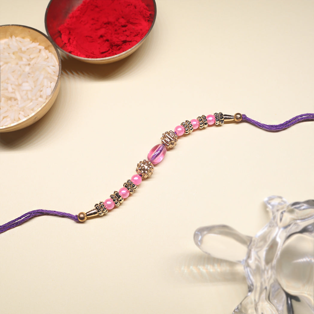 Rakhsha Shringar – Aqua Clear & Lilac Pink Beadwork (Set of 2)