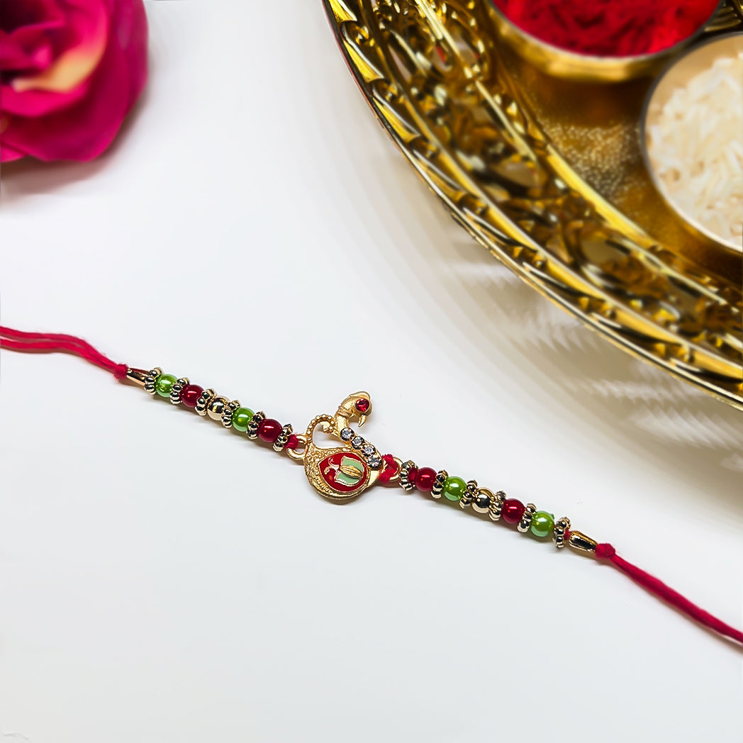 Desi Ties – Red & Regal Rakhi Combo