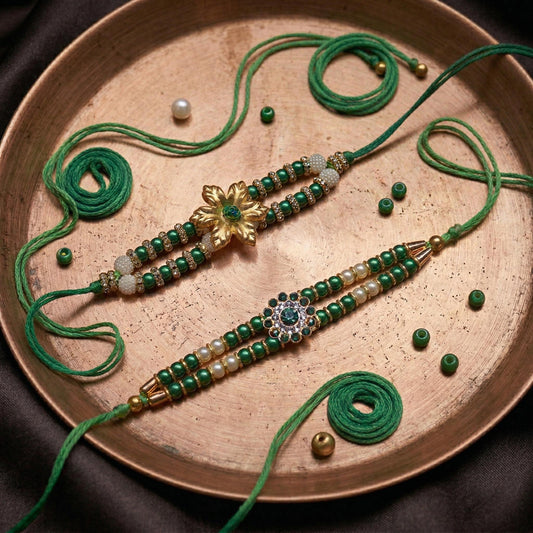 Hari Shringar Rakhi Set – Twin Threads of Celebration & Culture