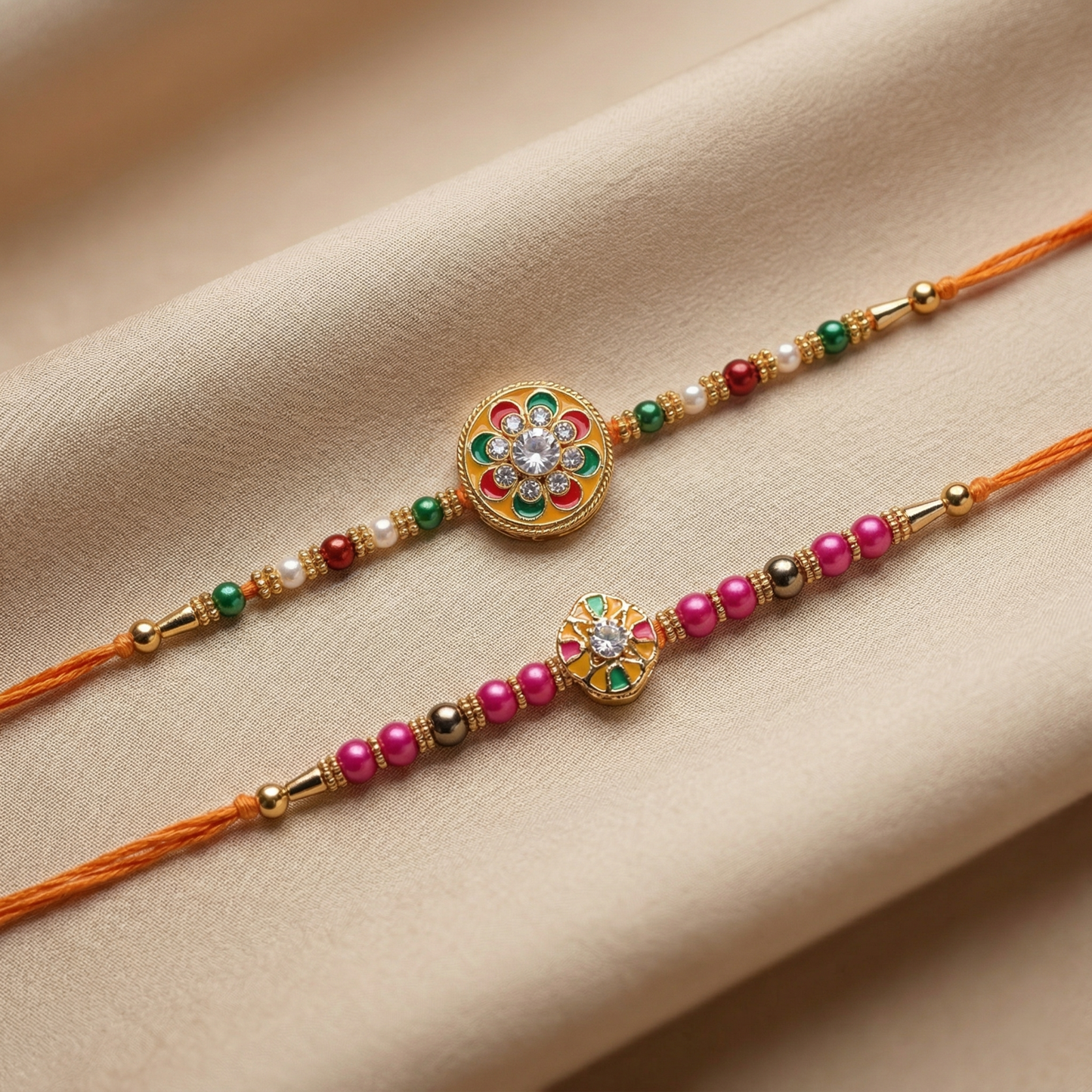 Utsav Mandala Rakhi Combo – A Dual Celebration of Colorful Tradition & Auspicious Design (Set of 2)