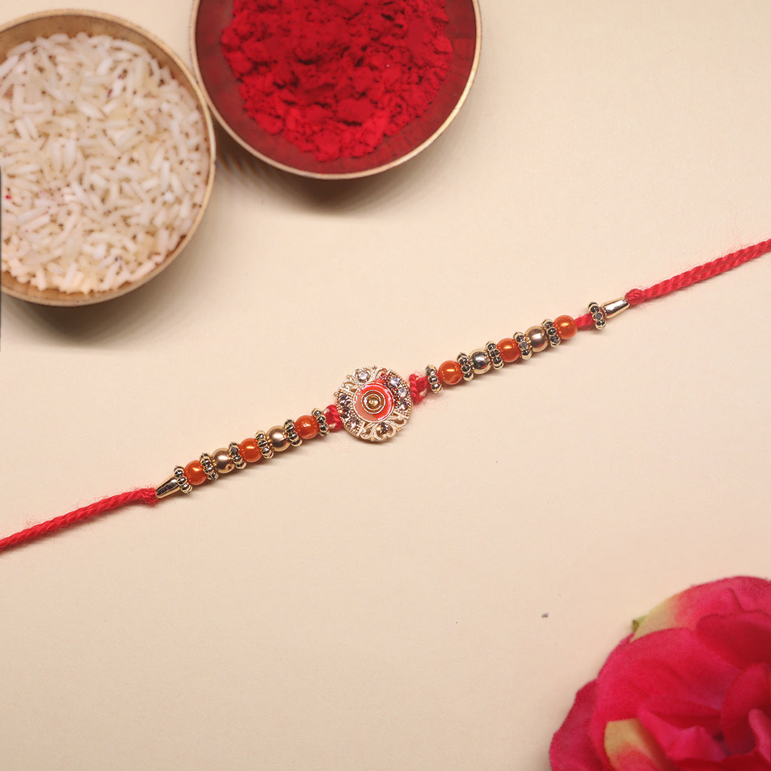Shubh Laal Rakhi Pair – Celebrating Timeless Tradition in Crimson Glory & Sacred Affection (Set of 2)